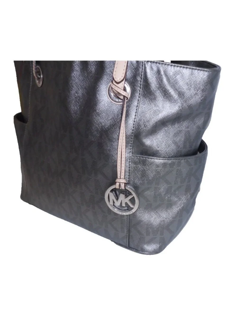 Michael Michael Kors brown-ish gray tote shoulder bag & matching wristlet wallet